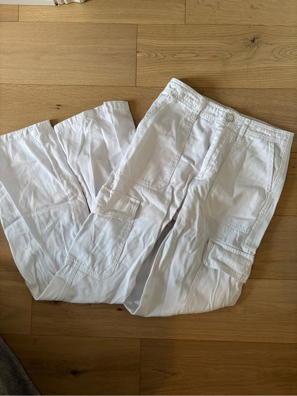 Zara White Cargo Pants - Lightweight Utility Style